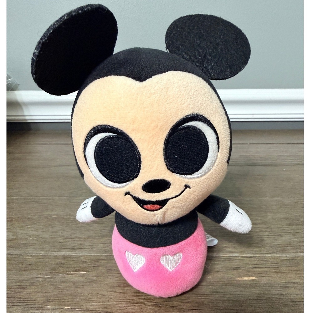 Disney Funko Mickey Mouse Plush Pink Heart Shorts Stylized Stuffed‎ Animal Toy